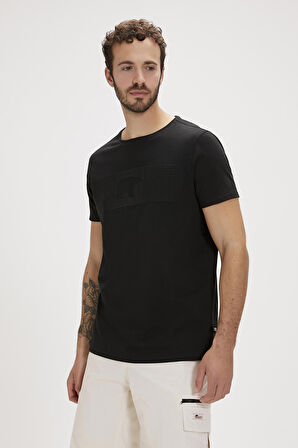 Fancy Mat Siyah Baskılı Erkek Tişört