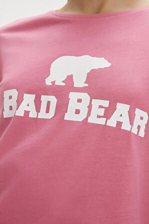 Logo Tee Pembe Logo Baskılı Basic Kadın Tişört