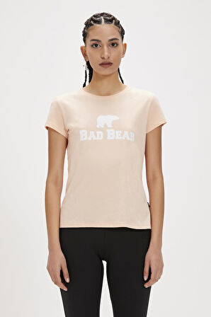 Logo Tee Pembe Logo Baskılı Basic Kadın Tişört