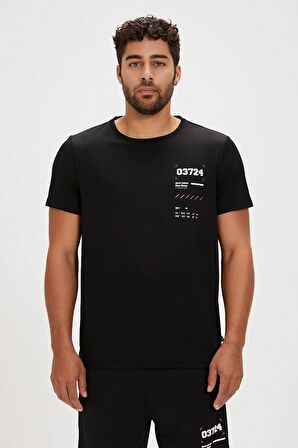 Jesse Siyah Baskılı Erkek Tişört