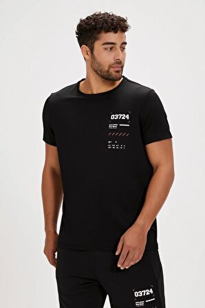 Jesse Siyah Baskılı Erkek Tişört