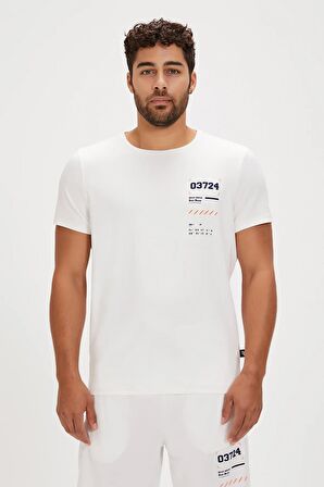 Jesse Beyaz Baskılı Erkek Tişört