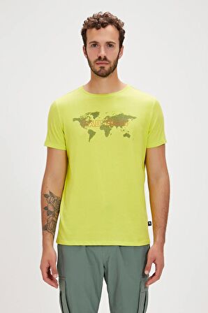 Globe Yeşil Baskılı Erkek Tişört