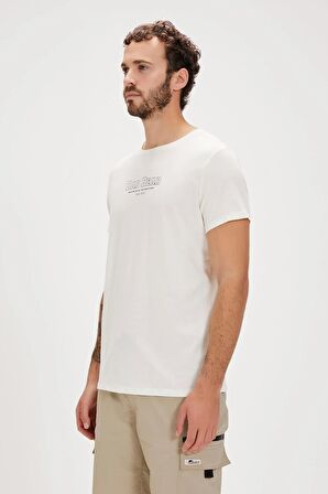 Andrea Beyaz Baskılı Erkek Tişört