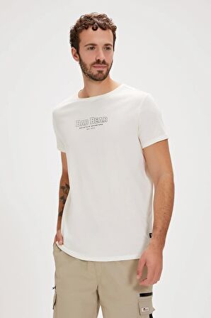 Andrea Beyaz Baskılı Erkek Tişört