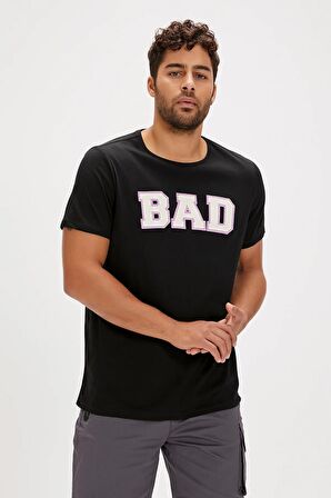 Felt Siyah Baskılı Erkek Tişört