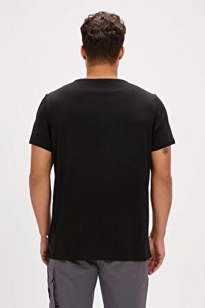 Felt Siyah Baskılı Erkek Tişört