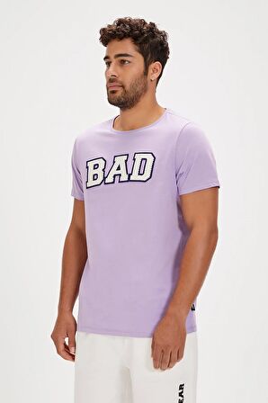 Felt Mor Baskılı Erkek Tişört