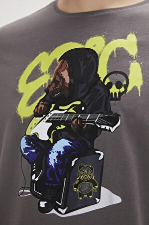 Epic Bear Asfalt Baskılı Erkek Tişört