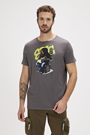 Epic Bear Asfalt Baskılı Erkek Tişört