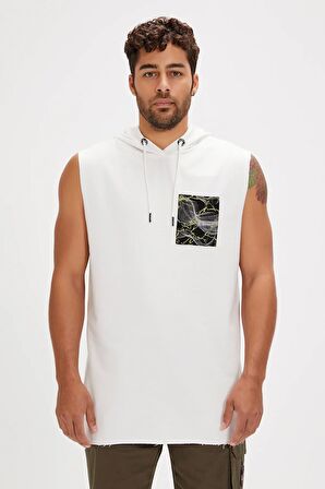 Bolt Beyaz Erkek Hoodie Sweatshirt