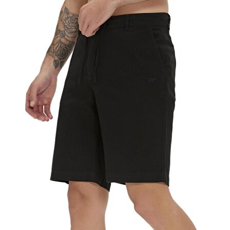 Lyne Siyah Yandan Cepli Erkek Şort