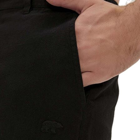 Lyne Siyah Yandan Cepli Erkek Şort