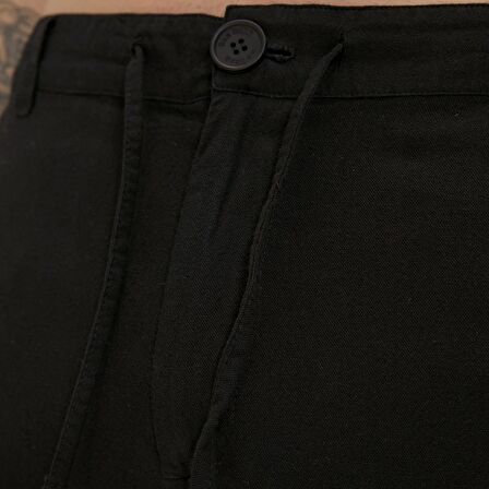 Lyne Siyah Yandan Cepli Erkek Şort