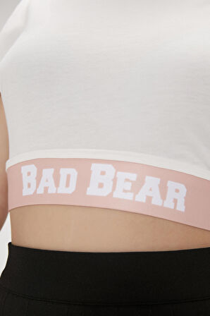 Della Beyaz Baskılı Kadın Tişört