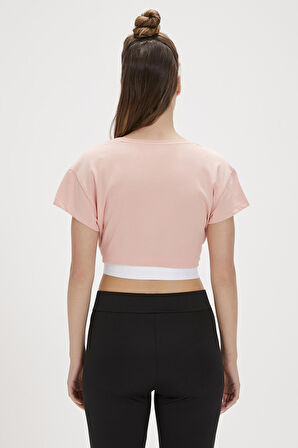 Della Pembe Baskılı Kadın Tişört