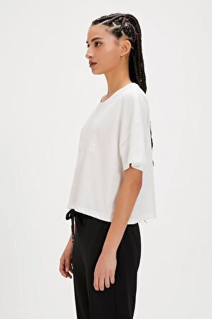 Holly Beyaz Baskılı Kadın Tişört