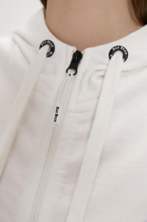 Kelly Beyaz Full-Zip Sweatshirt