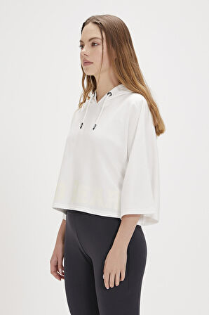 Ella Beyaz Kadın Hoodie Sweatshirt