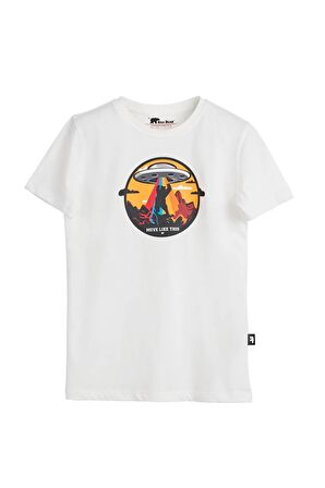 Spice Beyaz Baskılı Çocuk Tişört