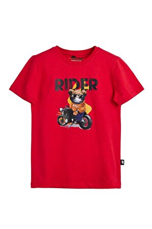 Fiery Kırmızı Baskılı Çocuk Tişört