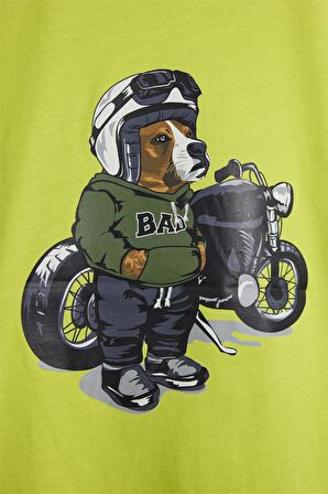 Fave Yeşil Baskılı Çocuk Tişört