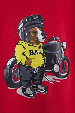 Fave Kırmızı Baskılı Çocuk Tişört