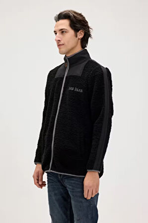 Galvin Siyah Erkek Full-Zip Polar Sweatshirt