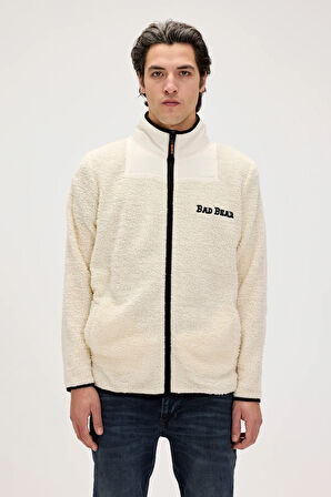 Galvin Beyaz Erkek Full-Zip Polar Sweatshirt