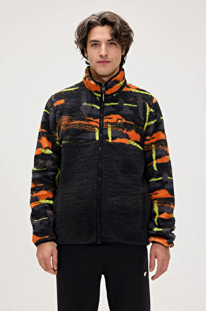 Vernon Siyah Erkek Full-Zip Polar Sweatshirt