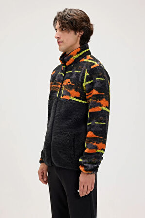 Vernon Siyah Erkek Full-Zip Polar Sweatshirt