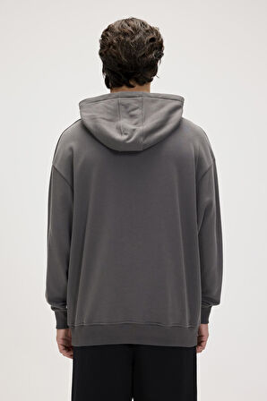 Bad Bear Drake Hoodie Os Asphalt Erkek Gri Kapüşonlu Sweatshirt