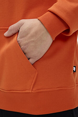 Drake Turuncu Erkek Oversize Kapüşonlu Sweatshirt