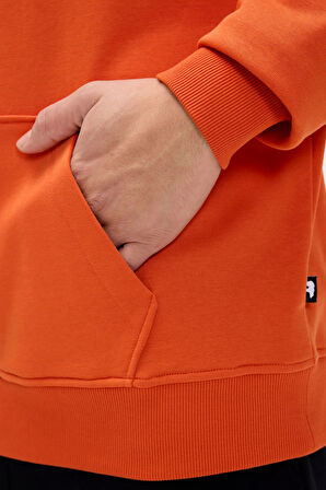 Drake Turuncu Erkek Oversize Kapüşonlu Sweatshirt