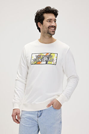Bad Bear Caen Crewneck Beyaz Erkek Sweat / Sweatshirt
