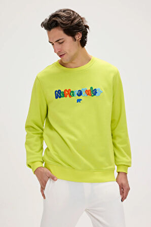 Furry Yeşil Erkek Baskılı Sweatshirt