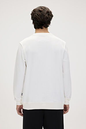 Bad Bear Panther Crewneck Off White Erkek Beyaz Bisiklet Yaka Sweatshirt