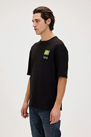 Alfeo Siyah Erkek Baskılı Tişört