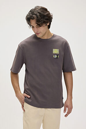 Alfeo Asfalt Erkek Baskılı Tişört