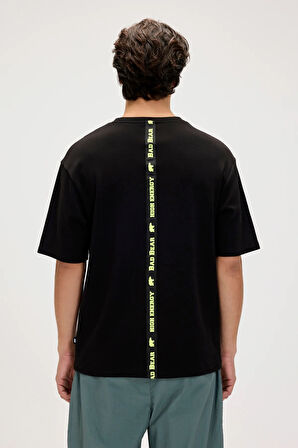 Moreno Siyah Erkek Baskılı Tişört