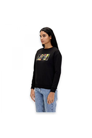 Bad Bear 24.04.12.002 Re-Carina Crewneck Sweat Siyah Unisex Sweatshirt