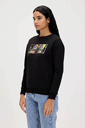 Re-Carina Siyah Kadın Sweatshirt