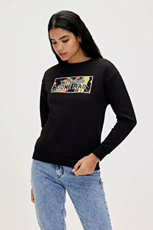 Re-Carina Siyah Kadın Sweatshirt