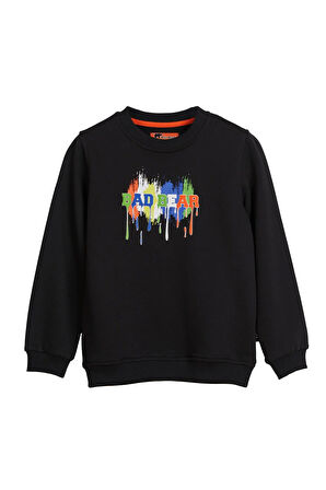 Hued Sİyah Çocuk Baskılı Sweatshirt