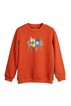 Hued Turuncu Çocuk Baskılı Sweatshirt