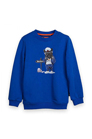 Bad Bear 24.06.12.006 Panther Crewneck Jr Sweat Mavi Çocuk Sweatshirt