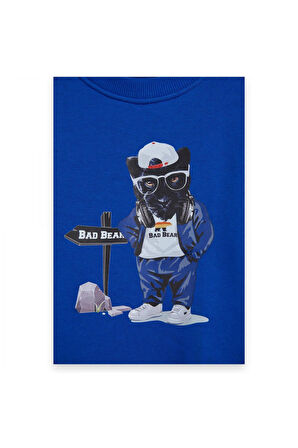 Bad Bear 24.06.12.006 Panther Crewneck Jr Sweat Mavi Çocuk Sweatshirt