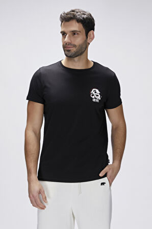 Draco Siyah Erkek Baskılı Tişört
