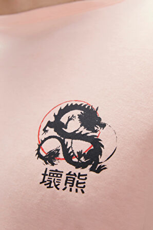 Draco Pembe Erkek Baskılı Tişört