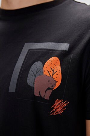 Bad Bear Bain Siyah Erkek Baskılı Tişört